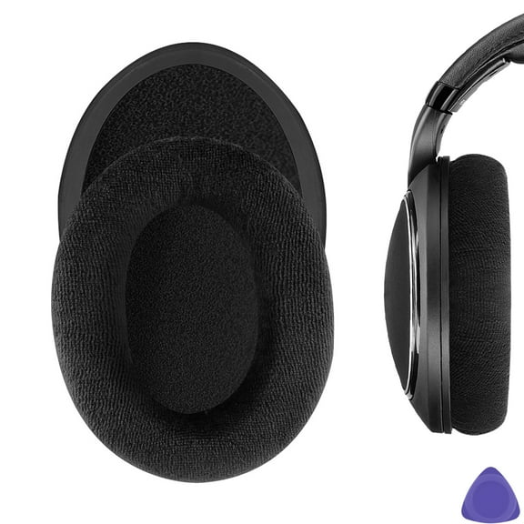 Geekria Comfort Velour Replacement Ear Pads for Sennheiser HD598, HD598SE, HD598CS, HD599 Headphones Ear Cushions, Repair Parts (Black)