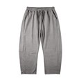 thumbnail image 4 of JIAYUE Women Pants Drawstring Elastic Waist Solid Color Baggy Wide Leg Capri Trousers for Outdoor Casual Wear, 4 of 4
