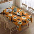 thumbnail image 2 of Spooky Icons Halloween Pattern Rectangle Tablecloth 60"x84",Waterproof Polyester Rectangle Table Cloth, Wipeable Spillproof Polyester Tablecloth for Dining, Camping, Indoor and Outdoor, 2 of 5