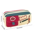 thumbnail image 3 of Kyusrd Vintage Color-Block Large Capacity Pencil Pouch,Stain-Resistant Zipper Stationery Bag with Retro Style,Durable Organizer for Everyday Carry, 3 of 6