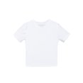 thumbnail image 6 of YONGHS Women's Shiny Glossy Basic Plain Round Neck Short Sleeve Stretchy T-Shirts Sportswear White L, 6 of 7