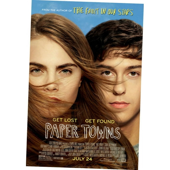 Papertowns Movie Poster 12x16 Print on Metal Sign 12in x 16in Multi-Color Square Adults Best Posters