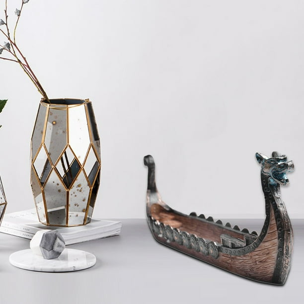 Resin Viking Ships Incense Stick Holder Retro Ships Ornament