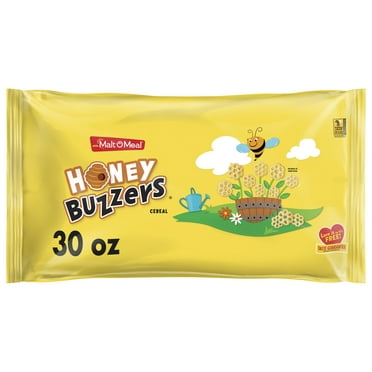 Malt-O-Meal Honey Buzzers Breakfast Cereal, Super Sized Honey Cereal, Crunchy 30 oz Resealable Bag