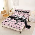 thumbnail image 2 of Erosebridal Vintage Graffiti Bowknot Full Size Sheets,Geometric Circle Print Bed Sheets For Kids Girls 4 Pieces, 2 of 6