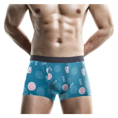 

BIZIZA Stretch Male Pouch Briefs for Men Breathable Soft Trunks Graphic Comfort Underwear Green L