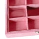 thumbnail image 5 of Estuche organizador de joyas y pendientes con tapa transparente de terciopelo rosa y múltiples rejillas, elegante 9 rejillas, 5 of 6