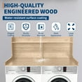 thumbnail image 5 of 2-Tier Washer Dryer Countertop, Wood Laundry Countertop with 2.75" H Edge Rails, Waterproof Washer Dryer Cover with Anti-Slip Pads for Laundry Room Organization and Storage, Walnaut/Natural/White, 5 of 7