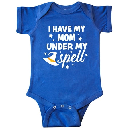 

Inktastic I Have My Mom Under My Spell with Cute Witch Hat Gift Baby Boy or Baby Girl Bodysuit