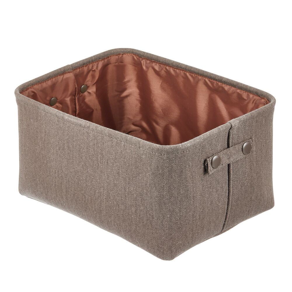 mDesign Fabric Bathroom Storage Bin, Coated Interior