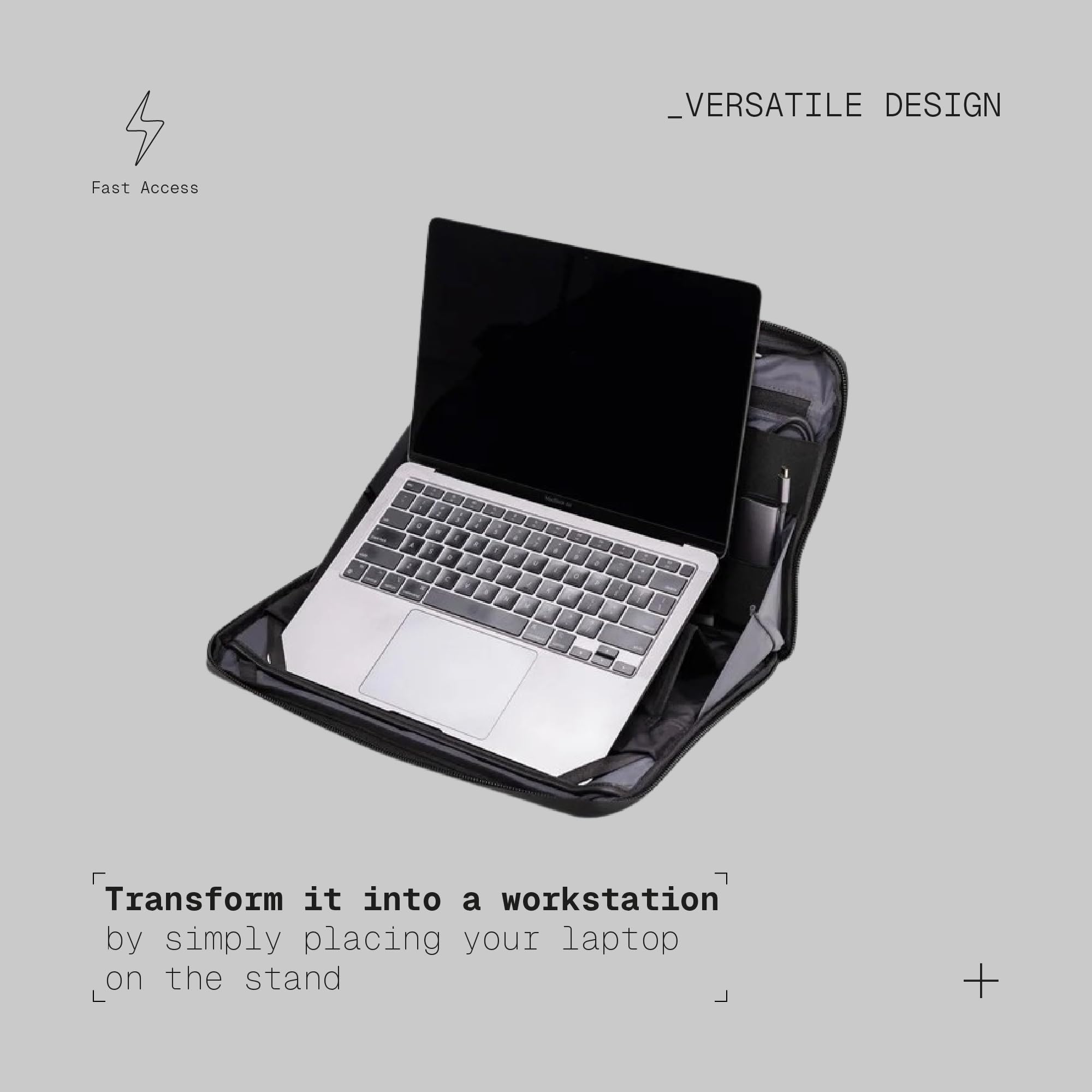 The Frenchie Co. 2-in-1 Speed Briefcase, Laptop Briefcases with Collapsible Workstation Stand, Backpack & Briefcase Carry Options, Made of Ballistic Nylon