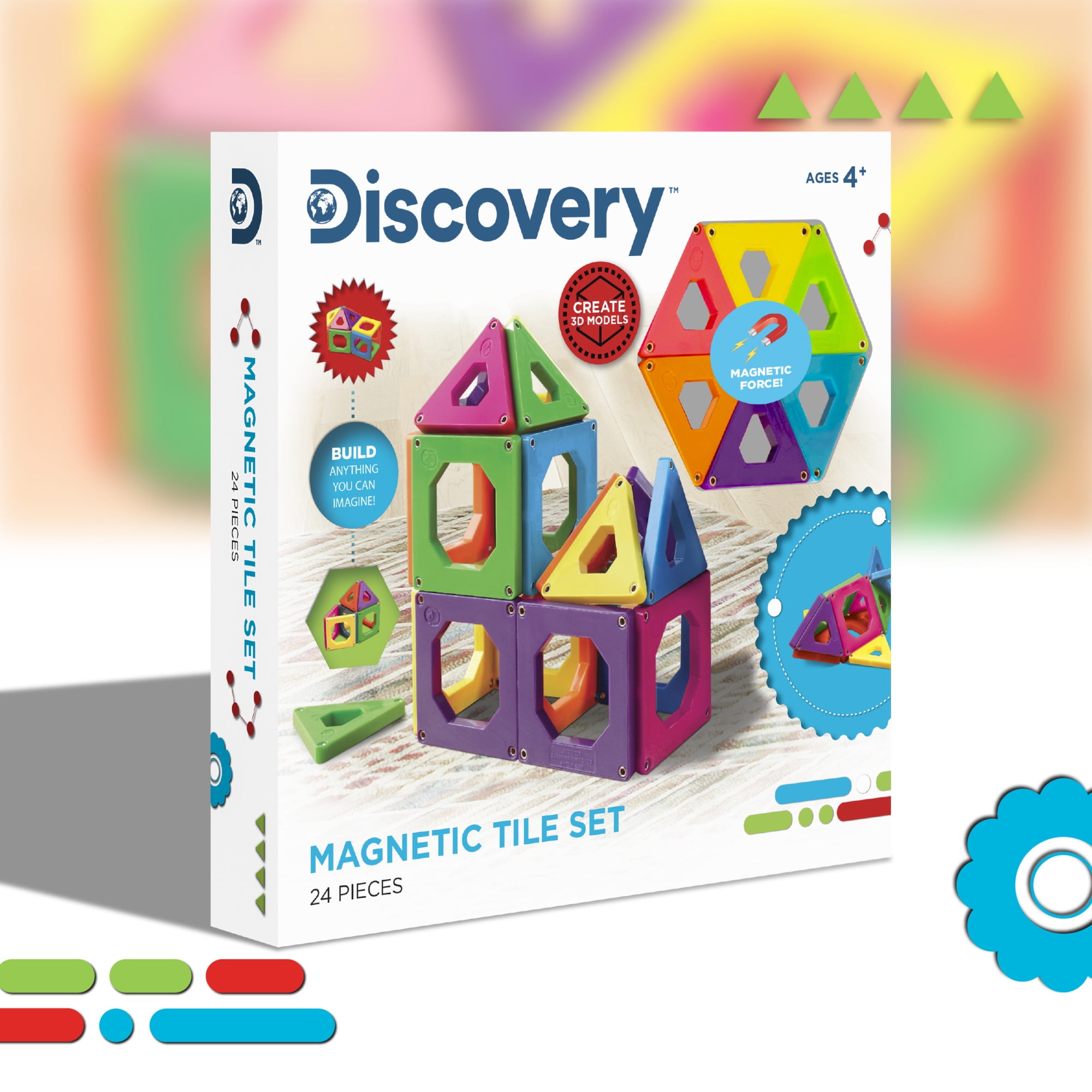 Discovery Toy Magnetic Tiles 24 Pieces 