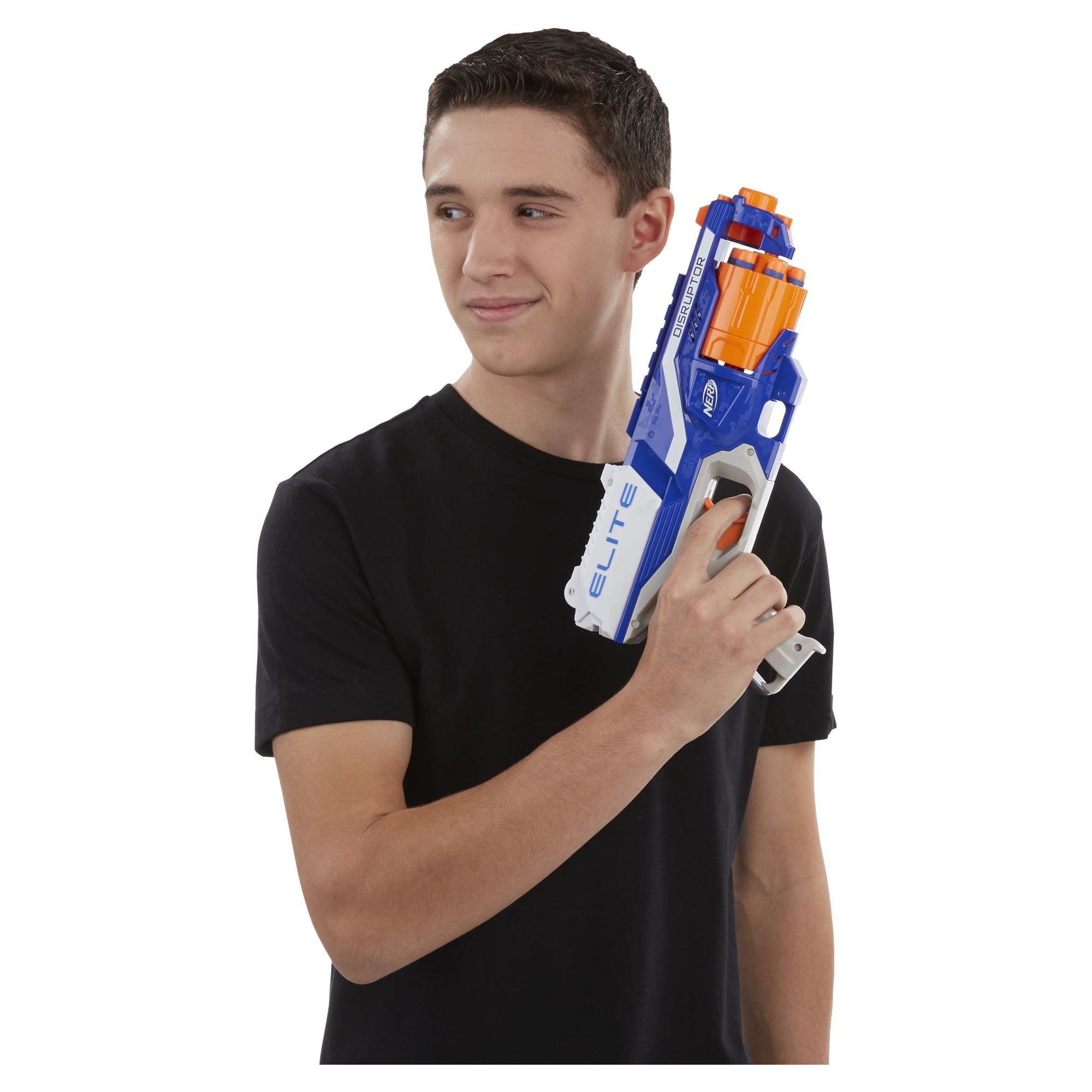  Nerf Disruptor Elite Blaster - 6-Dart Rotating Drum, Slam Fire,  Includes 6 Official Nerf Elite Darts - for Kids, Teens, Adults, (  Exclusive) : Toys & Games