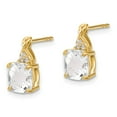 thumbnail image 2 of Primal Gold 10 Karat Yellow Gold Checkerboard White Topaz and Diamond Earrings, 2 of 4