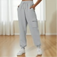 thumbnail image 2 of BODOAO Women's Sweatpants Baggy Cotton High Waisted Cinch Bottom Joggers with Pockets Casual Cute Lounge Workout Sweat Pants Thin Loose Sweatpants Comfortable Pants Sweatpants Light Ashy L, 2 of 9