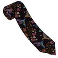 thumbnail image 3 of Zufioo Humming Bird Print Men's Silk Tie, Business Suit Tie - Anti-floating Buckle Design, Clothing Accessories Suitable for Business, Daily Life, Banquets, 3 of 7