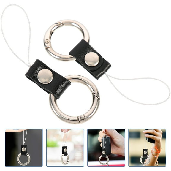 PAMINGONO Phone Wristlet Strap Black Metal 2Pcs 1.6*1*0.2In
