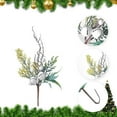 thumbnail image 4 of Arreglo de flores de Christmas Berry Ginkgo - Esquejes de plástico artificial multicolor con elementos de fruta blanca Decoración estacional de oficina en casa 48x5x5cm Caja regalo incluida, 4 of 7