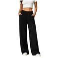 thumbnail image 3 of Vrorvz Straight Leg Pant for Women Elastic Waisted Pants Summer Workout Yoga Athletic Trousers with Pocket, 3 of 5