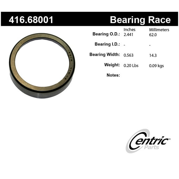 Centric 416.68001 Wheel Bearing Fits select: 1999-2003 FORD F150, 1968-2007 FORD F250