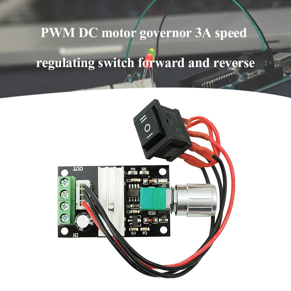 3A DC Motor Speed Controller PWM Adjustable Reversible Switch 6V/12V/24V 