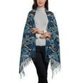 thumbnail image 2 of Haiem Blue Leaves A Pattern Women's Long Blanket Scarf Chunky Oversized Winter Fall Warm Scarf Big Tartan Scarves Wrap Shawl Ladies Gifts, 2 of 8