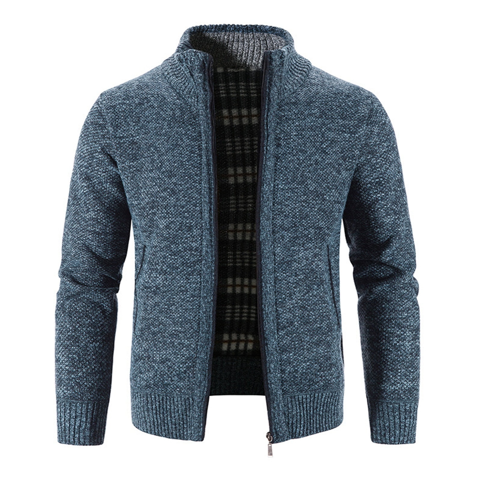 Ikevan Mens Winter Turtleneck Zipper Long Sleeve Knitted Sweater Top ...