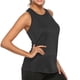 thumbnail image 4 of Prolriy - Camiseta deportiva para gimnasio, para mujer, con espalda cruzada, plisada, para yoga, color gris, talla S, 4 of 4