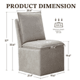 thumbnail image 5 of Usaint Upholstered Dining Chair with Casters and Storage, Fabric Chair for Dining Room, Home Office and Living Room, Set of 2, Light Gray, 5 of 7