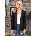 thumbnail image 7 of STARVNC Women Stand Collar Open Front Drop Shoulder Long Sleeve Blazer, 7 of 7