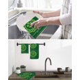 thumbnail image 5 of St. Patrick's Day Kitchen Dish Towels for Drying Dishes Set of 4, Farmhouse Lucky Leaves Stripes Border Waffle Weave Microfiber Hand Tea Bathroom Towels Quick Dry & Absorbent Towel 12x12, 5 of 7