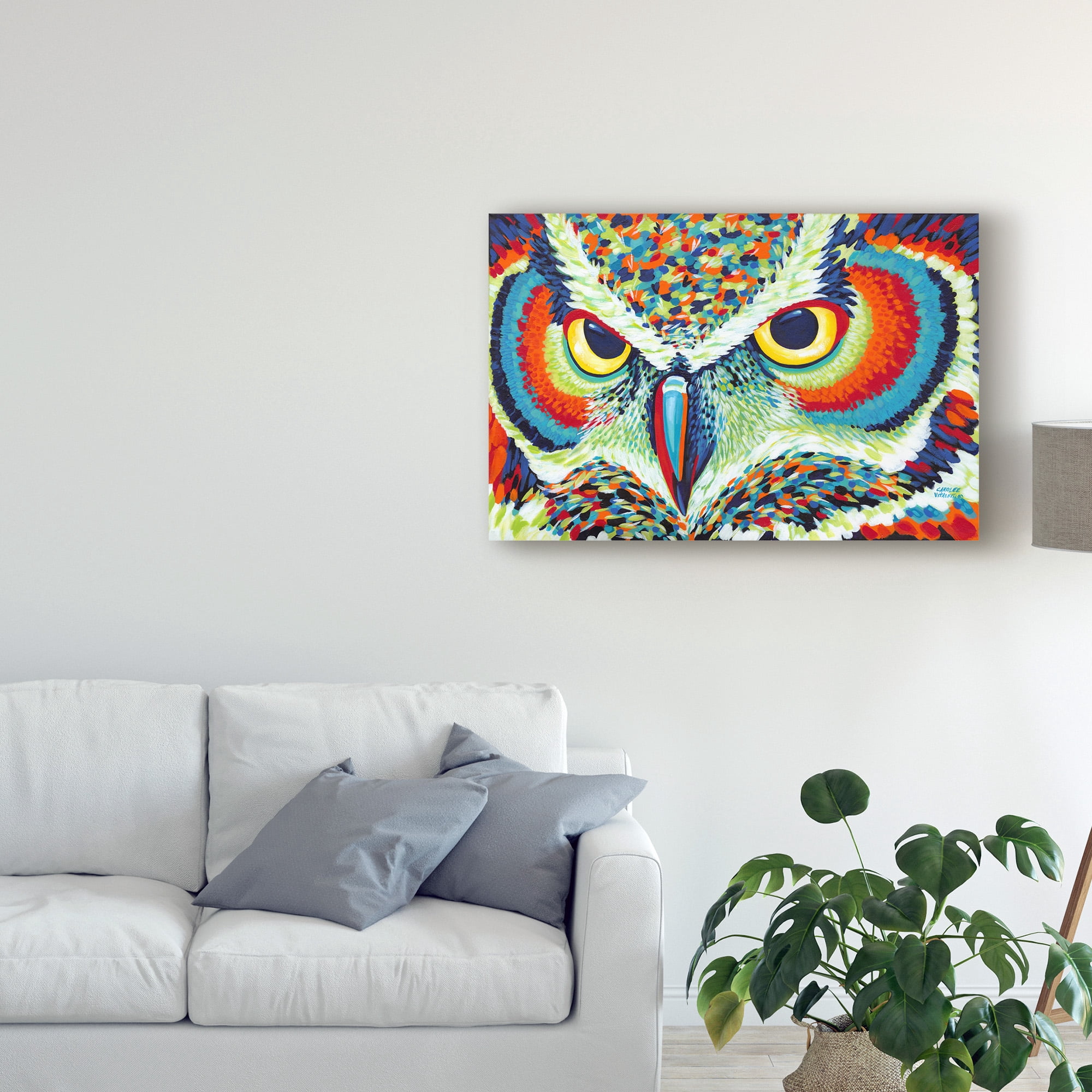 Trademark Fine Art 'Bright Eyes Owl' Canvas Art by Carolee Vitaletti