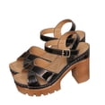 thumbnail image 6 of Eltusu Women Heeled Sandals, Open Toe High Heels Comfort Adjustable Dress Sandals Shoes Black Size 7.5, 6 of 8