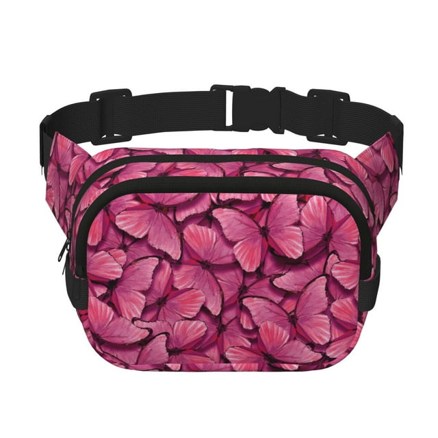 Balery Butterfly Mochila Cinturón para Mujeres y Hombres, Bolsa de Cintura Impermeable de Doble Capa con Correa
