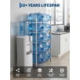 thumbnail image 2 of GARVEE 5 Gallon Water Jug Holder Stand,Double-Row Heavy-Duty 5-Tier Water Bottle Holder Storage Rack,Holds 10 Bottles,Silver, 2 of 7
