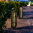 thumbnail image 3 of GVN Tall Floor Lamp, Modern Floor Standing Lamp, 2 Pieces Solar-Powered Square Wicker Floor Lamps with Auto LED Light-Black, 3 of 11