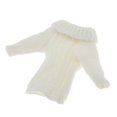 thumbnail image 1 of Suéter informal de punto de gran tamaño con cuello redondo y manga larga para mujer, escala 1/6 Blanco, 1 of 8