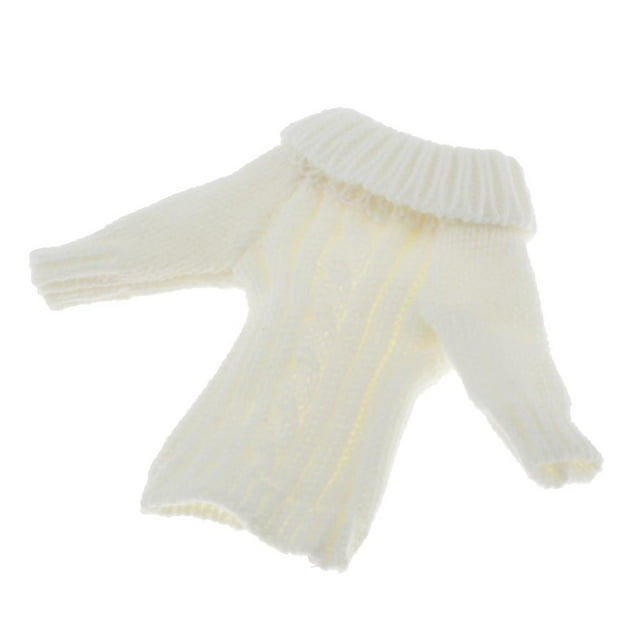 HILABEE Pull à Col Roulé Manches Longues en Tricot pour Femmes 1/6 pour Figurines d'Action 12 Pouces Blanc