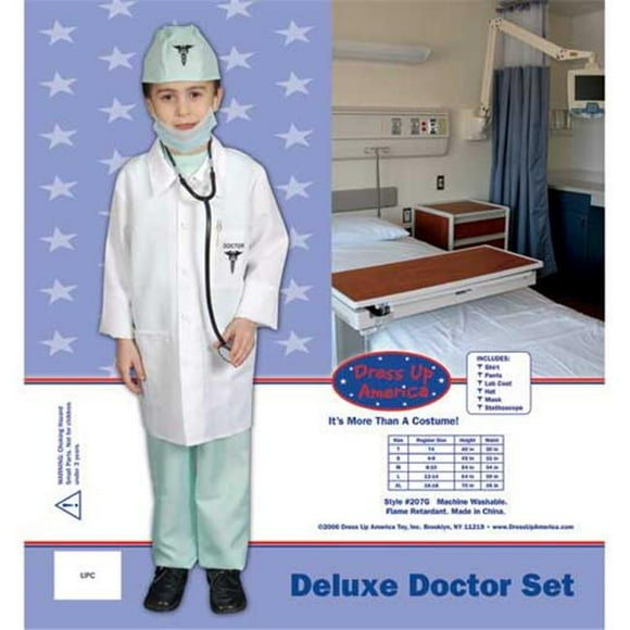 Dress Up America Deluxe Doctor Dress up Costume Set Small 4-6 207-S