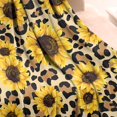 thumbnail image 3 of Beige Leopard Sunflower Pattern Blanket,Comfortable Soft Lamb Wool Throw Blanket,All Season,Warm Lightweight Blankets for Sofa Bed Couch Living Room Chair,50"x60", 3 of 4