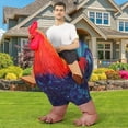 thumbnail image 4 of Inflatable chicken costume rooster adult suit fun cosplay Christmas carnival Halloween dress up men and women birthday Christmas,Height 59"–74.8",Blue, 4 of 6