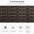 thumbnail image 3 of 2-In-1 Outdoor PE Rattan Storage Bench, 29 Gallon Patio Wicker Furniture, Basket Box with Handles and Cushion Red, 3 of 7