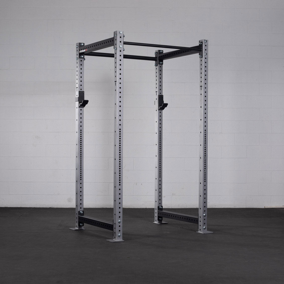 Titan Fitness X-3 Series 80" Silver Bolt-Down Power Rack, 24" Depth, Rackable 1650 LB Cage, 1.25" and 2" Pull Up bars, Standard J-Hooks, Weight Plate Holders, Weightlifting and Strength Training