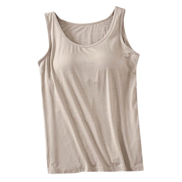 adviicd Womens Fashion Tank Top Women 2025 Sleeveless V Neck Summer Causal Loose Fit Tops Basic Flowy Dressy Cute Long Shirts Outfits(Khaki,L)