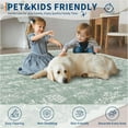 thumbnail image 4 of Memoryfield Floral Area Rugs 2' x 6' Washable, Modern Accent Carpet Indoor Mat, Stain-Resistant Floral Throw Runner, Easy to Clean, Ideal for Bedroom, Living Room, Green, 4 of 7