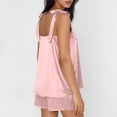 thumbnail image 5 of biudgviw Womens Silk Pajama Set Bow Tie Knot Tank Top Sleepwear Square Neck Sleeveless Nightwear 2 Piece Satin Pjs Shorts Set, 5 of 6