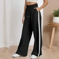 thumbnail image 2 of TrendOFT Oversized Wide Leg Sweatpants Women Baggy Casual Side Striped Track Pants Y2k Cute Lounge Baggy Palazzo Pants Black S, 2 of 7