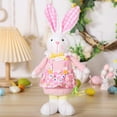 thumbnail image 2 of Stuffed Bunny Plush Toy Soft Doll with Floral Dress and Bow for Home Decor and Gift Suitable for Friends and Family, 2 of 5