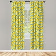 thumbnail image 2 of Ambesonne Lemon 4-Panel Curtains, Abstract Citrus Fruits Art, 56"x63", Earth Yellow Forest Green, 2 of 4