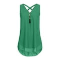 thumbnail image 2 of MSJUHEG Camisole Tops for Women Tank Top for Women Going Out Tops for Women Sleeveless Tops for Women Womens Tops Sleeveless Tank Top Back V Neck T Shirts Tops Polyester Spandex 1PC Top Army Green 4Xl, 2 of 4
